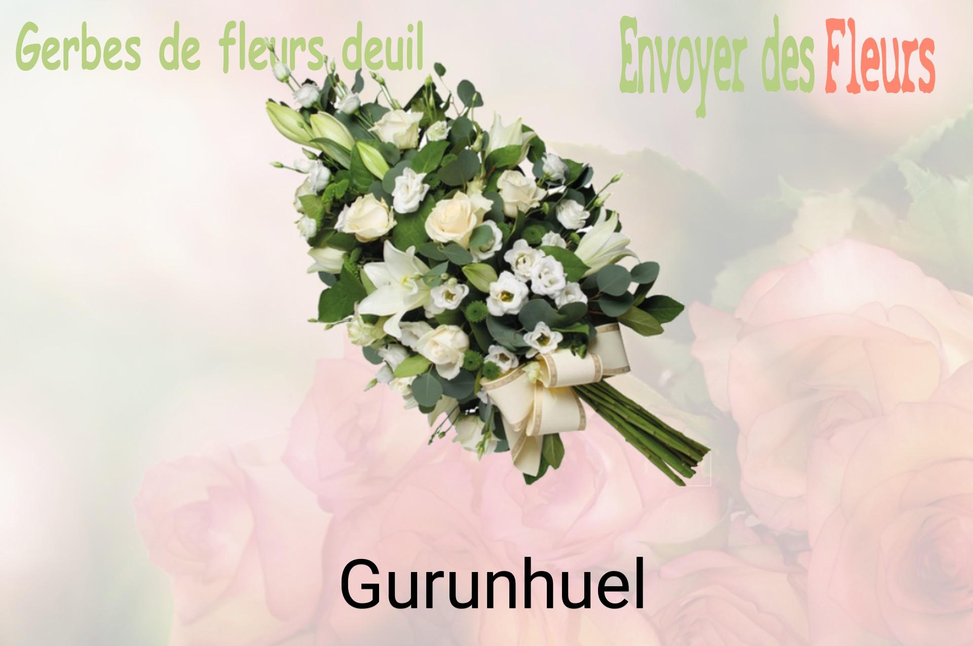 Gerbe de fleurs de deuil livrée à Gurunhuel